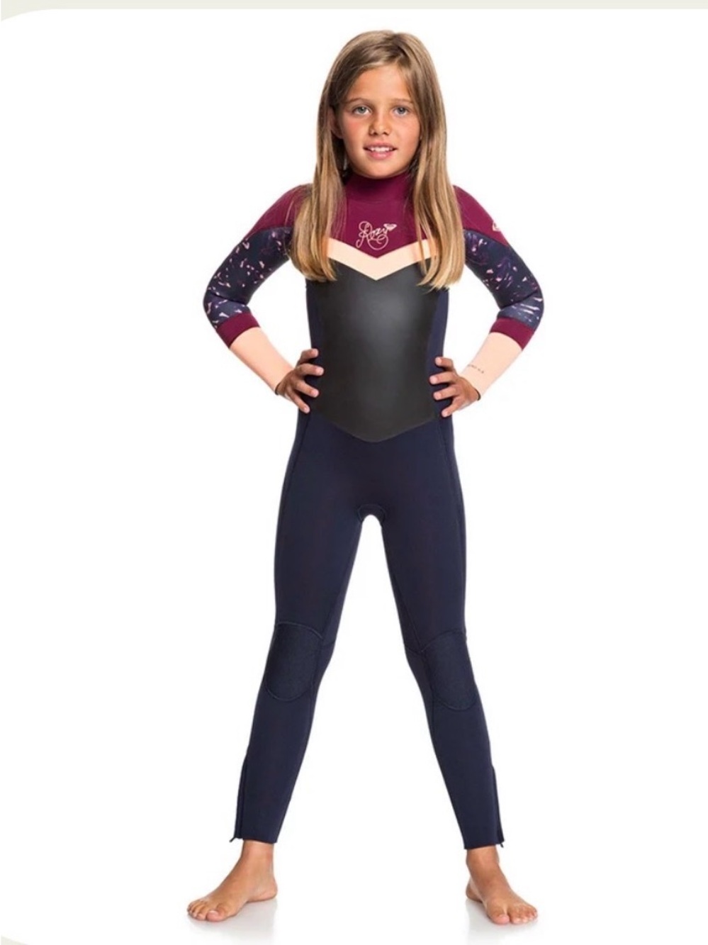 Roxy Girls Syncro 4G 3/2 Back-zip Full Wetsuit Size 7